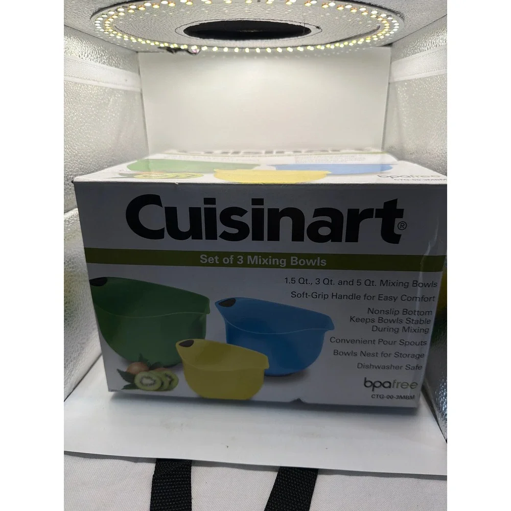 Cuisinart Set of 3 Mixing Bowls CTG-00-3MBM Nonslip Nesting Multi Color‎ New
